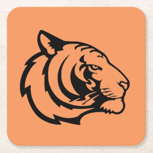 Carré Dessous de verre en papier orange tigre
