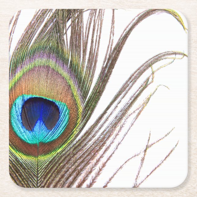 Carré Dessous de verre en papier Peacock (Devant)