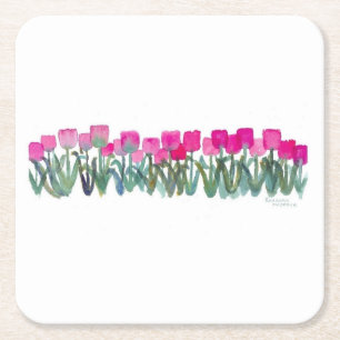 Carré Dessous de verre en papier Pink Tulip Grove