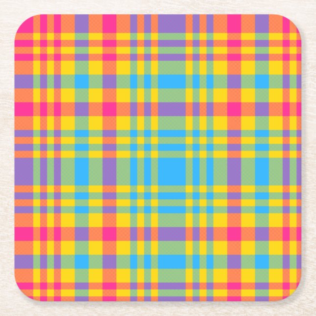 Carré Dessous de verre en papier Plaid Days (Devant)