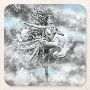 Carré Dessous de verre en papier pour femme dansante