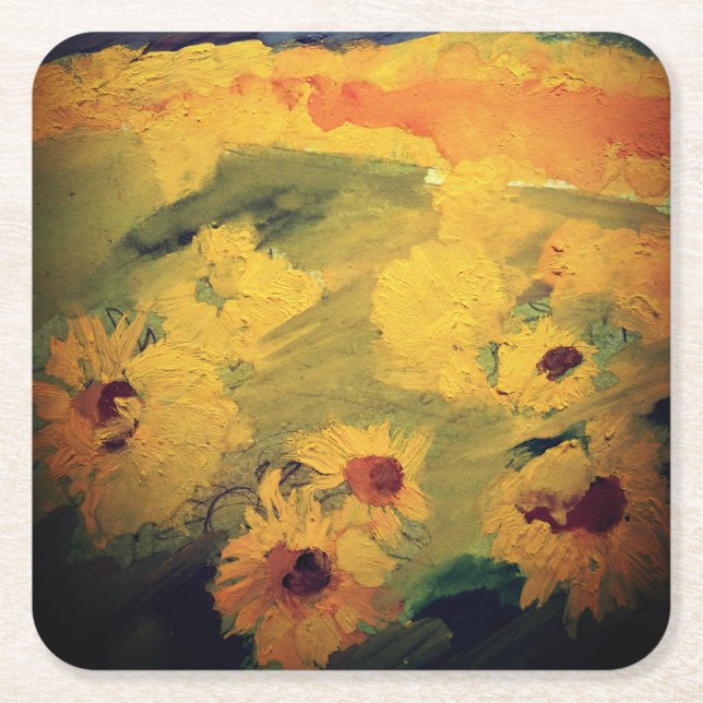 Carré Dessous de verre en papier tournesol (Devant)