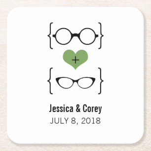 Carré Dessous de verre en papier verres verts Geeky