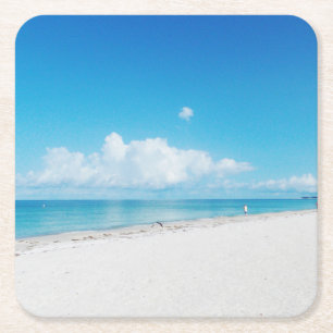 Carré Dessous de verre en papier White Sands Beach