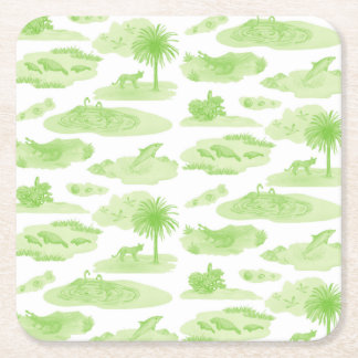 Carré Dessous de verre en toile de Floride (Lime Green)
