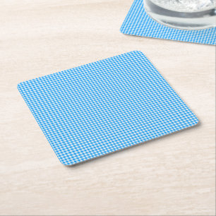 Carré dessous de verre En vichy-Pastel Blue-White-PAPER