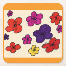 Dessous de verre floraux