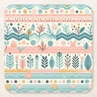 Carré Dessous de verre floraux Pastel