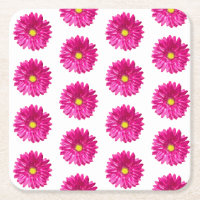 Dessous de verre floraux rose vif Daisy