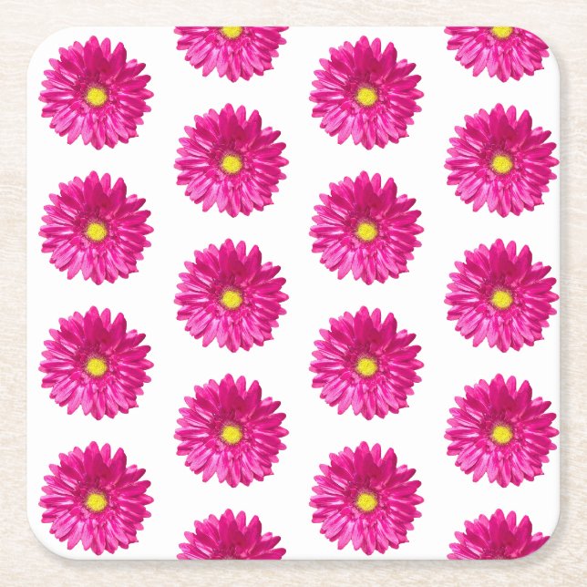 Carré Dessous de verre floraux rose vif Daisy (Devant)