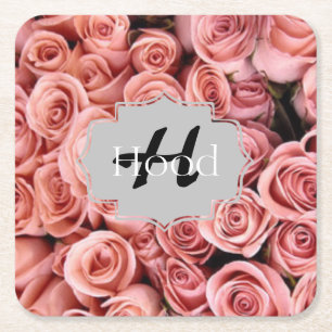 Carré Dessous de verre floraux roses