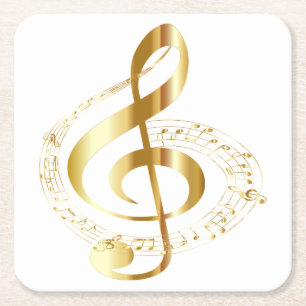 Carré Dessous de verre Golden Treble Clef