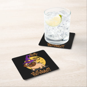 Carré Dessous de verre Halloween Puggy