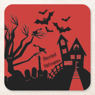 Carré Dessous de verre Haunted House Paper