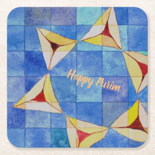 Carré Dessous de verre heureux de Purim Hamentashen