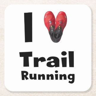 Carré Dessous de verre « I love Trail Running "