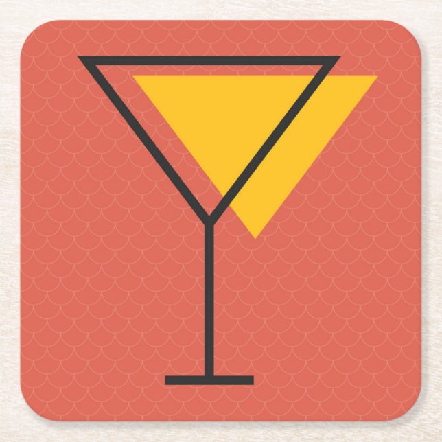 Carré Dessous de verre lumineux Martini de boissons (Devant)