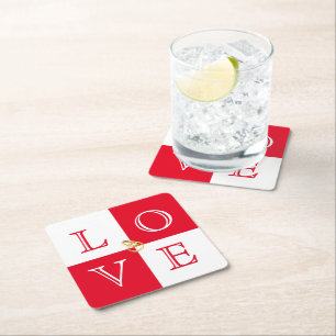 Carré Dessous de verre mariage Love