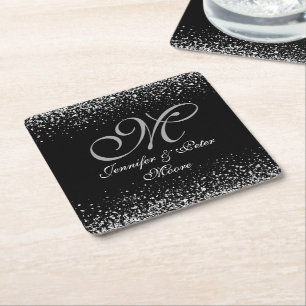 Carré Dessous de verre Mariage Silver Parties scintillan