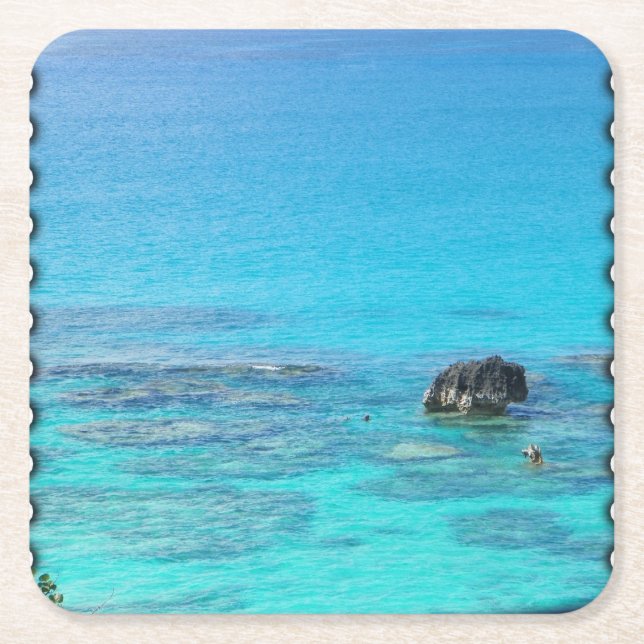 Carré Dessous de verre ~ Mer bleue (Devant)
