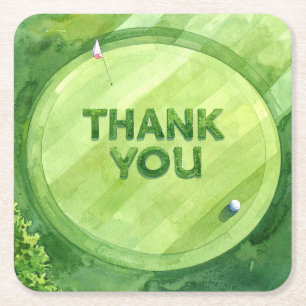 Carré Dessous de verre Merci Golf   Parcours de golf élé