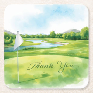 Carré Dessous de verre Merci pour le golf Élégant parc