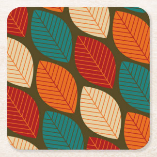 Carré Dessous de verre Motif moderne "feuille" du milieu