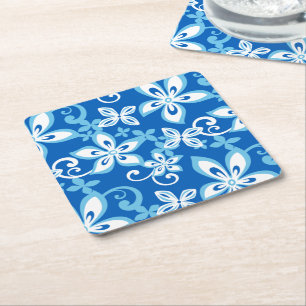 Carré DESSOUS DE VERRE papier ALOHA HAWAII (BLUES)