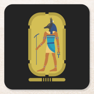 Carré Dessous de verre papier Anubis