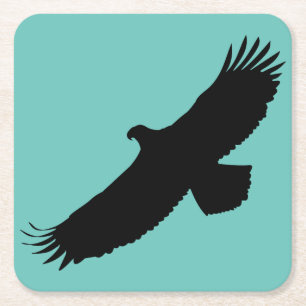 Carré Dessous de verre papier avec Aigle volant Votre co