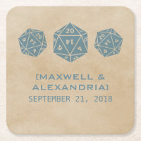 Dessous de verre papier Blue Grunge D20 Dice Gamer