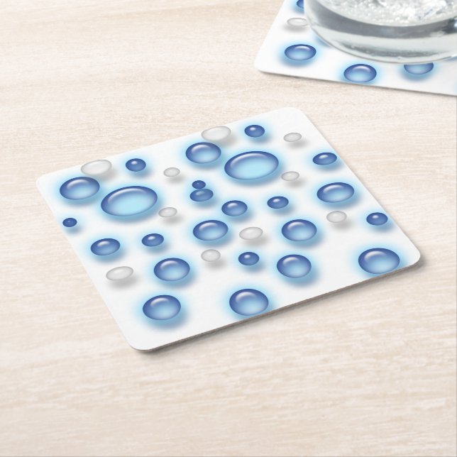 Carré Dessous de verre papier - Bulles (Incliné)