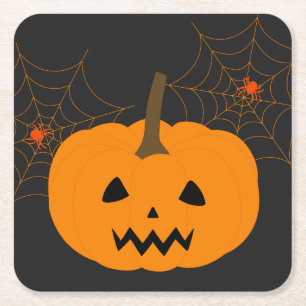 Carré Dessous de verre papier Citrouille d'Halloween