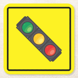 Carré Dessous de verre papier de signalisation routière