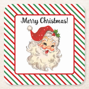 Carré Dessous de verre papier du Père Noël
