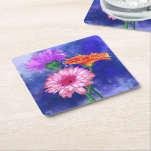 Carré Dessous de verre papier Gerbera Daisy