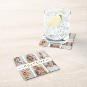 Carré Dessous de verre Papier Grandma personnalisé Pho