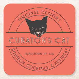 Carré Dessous de verre papier - Logo de chat du conserva