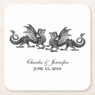 Carré Dessous de verre papier Mariage Silver Elegant Dra