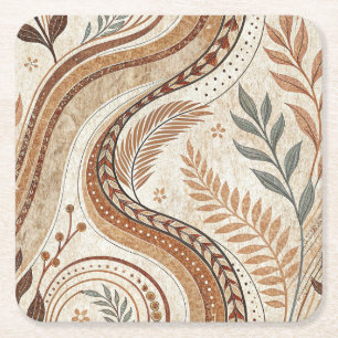 Carré Dessous de verre papier Motif Boho tendance