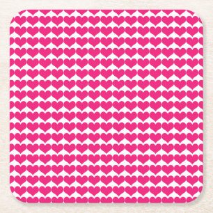 Carré Dessous de verre papier Motif Pink Cute Hearts