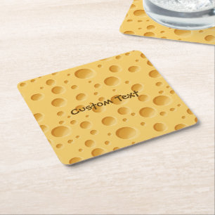 Carré Dessous de verre papier Motif suisse au fromage