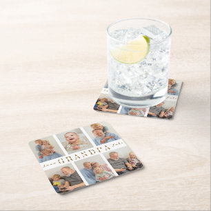 Carré Dessous de verre Papier Papier Grandpa personnalis