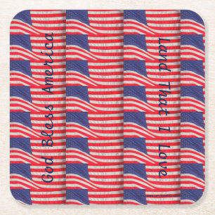 Carré Dessous de verre papier patriotique, drapeaux amé