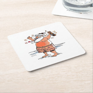 Carré Dessous de verre papier Père Noël irrécupérables