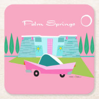 Dessous de verre papier Retro Pink Palm Springs
