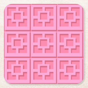 Carré Dessous de verre papier Retro Trellis rose