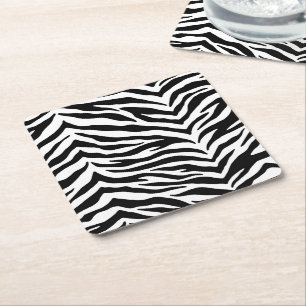 Carré Dessous de verre papier Set-Zebra Print