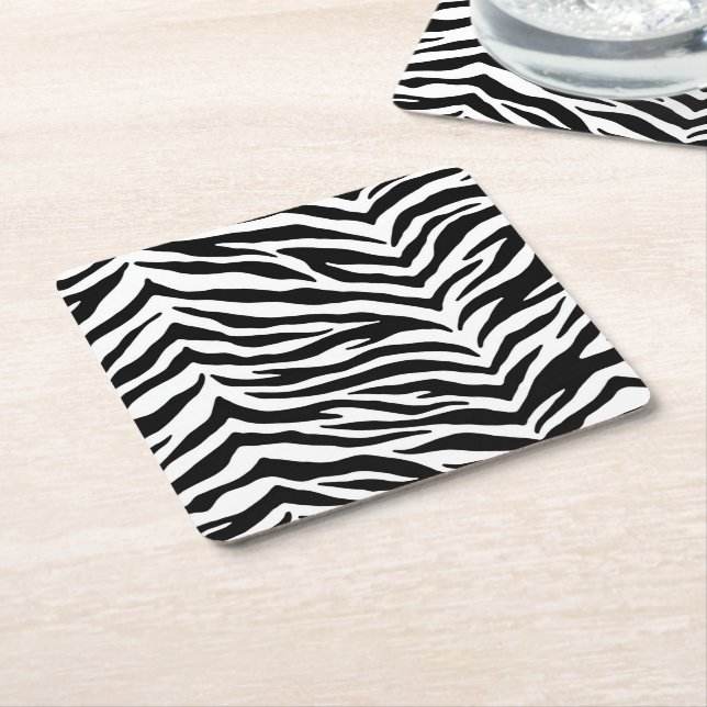 Carré Dessous de verre papier Set-Zebra Print (Incliné)