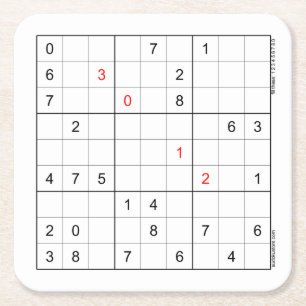Carré Dessous de verre papier Sudoku 30-12